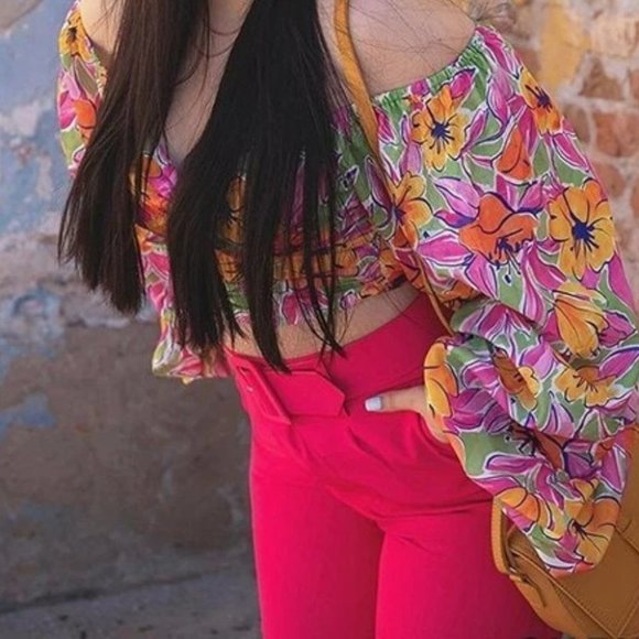 Hot Pink Belted Classic business chicf Tapered Pants - Picture 7 of 8